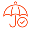 An umbrella with check symbol under it - 401k retirement icon