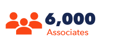 people icon with 6000 associates