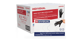 INDIVIDUAL black heavy duty 6mil nitrile disposable gloves