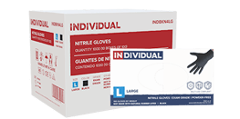 black nitrile glove and case