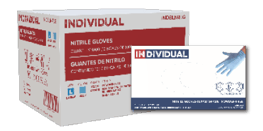 Blue nitrile examination gloves