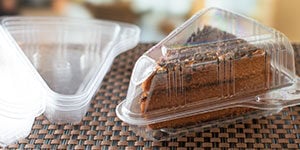 bakery disposable container for piece of cake