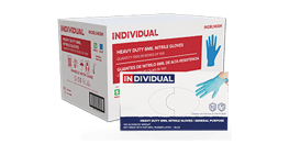 INDIVIDUAL blue heavy duty 6mil nitrile disposable gloves