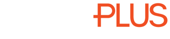 BradyPLUS logo - white brady with orange plus