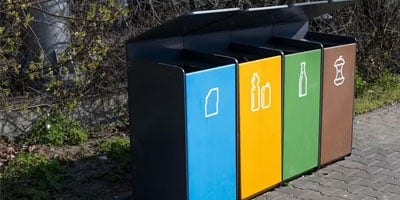 recycling bins