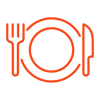 A plate with fork and knife icon