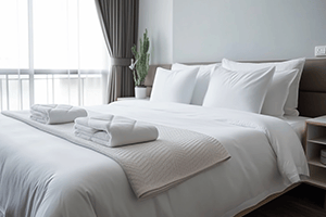 a clean hotel guest room