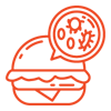 contamination icon - burger with germs