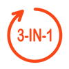 3-in-1 with circled arrow icon