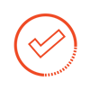 A circle with check mark in the center icon