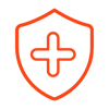 A shield with cross in the center icon for effectiveness