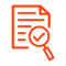 document with magnifying glass with check mark - evaluate icon