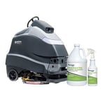 floorcare scrubber machine with chemicals for cleaning