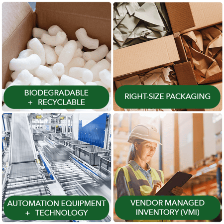 four sustainable supplies + support for packaging