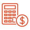 A calculator with dollar sign - IN budget icon