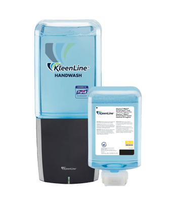 KleenLine Purell hand sanitizer dispenser with KleenLine soap refill