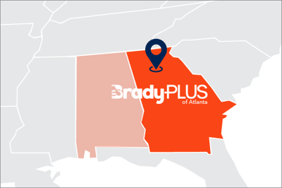 geographical location of BradyPLUS of Atlanta in a map