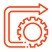 A gear with arrow around it - optimization icon
