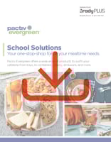 Pactiv School solution brochure with download symbol in the center