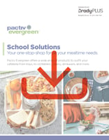 Pactiv School solution brochure with download symbol in the center