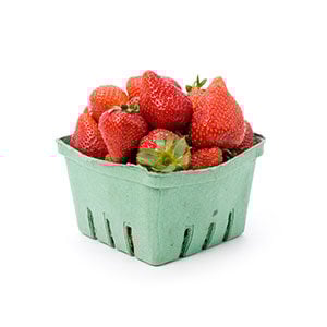 produce container with strawberries in it