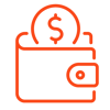 Wallet with dollar sign - salary icon