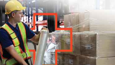manually stretch wrapping shipment