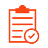 Test icon with clipboard and check mark