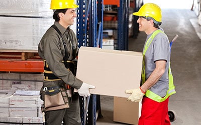 warehouse worker wearing a toolbelt