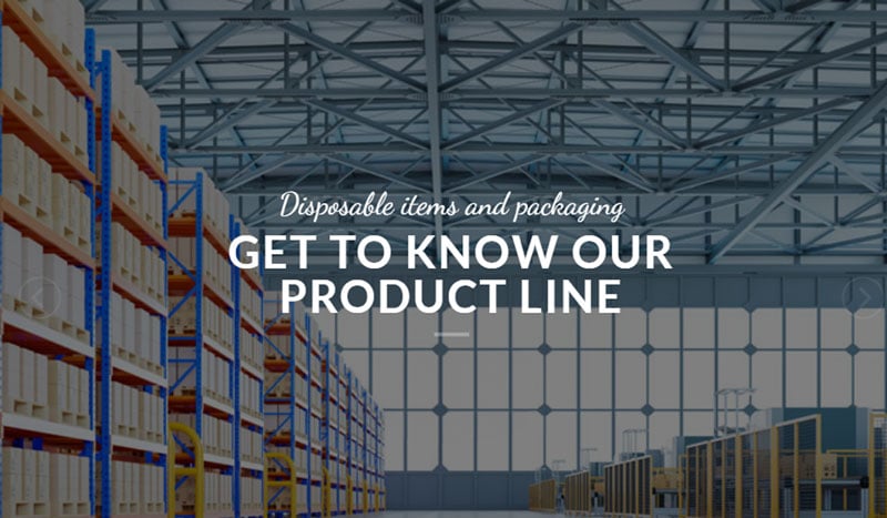 Vasoking warehouse image with got to know our product line text in the center