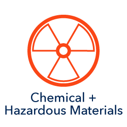 chemical & hazardous materials icon with a fan