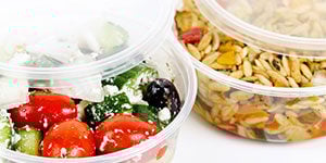 deli containers with food in them