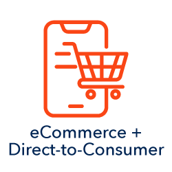 ecommerce icon, mobile with shopping cart