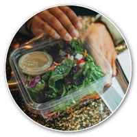 Clear container for salads