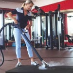 gym floor steam vacuuming