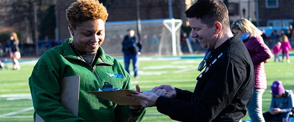 sports venue staff working at the venue