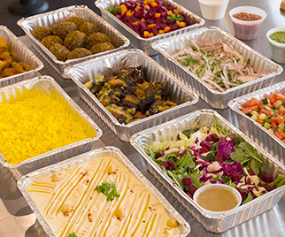 catering food in disposables