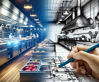 conceptual image of kitchen designing