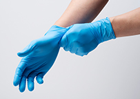 disposable blue gloves