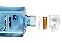 KleenLine handwash bottle showing cap structure for refill