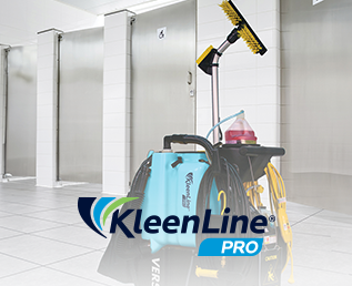 KleenLine Pro Versa caddy in the restroom