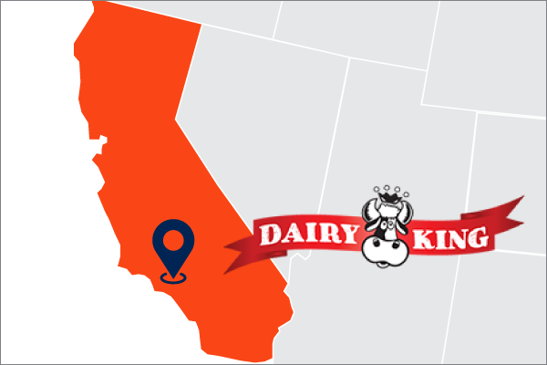 geographical location of Dairy King in a map