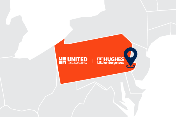 United Hughes location on a map in PA with logo