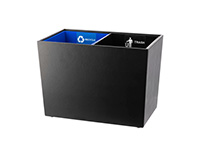 hotel logoed guest room waste basket in black